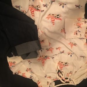 Boho breezy cream with origami pattern blouse